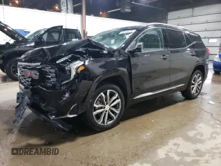 2018 GMC Terrain Denali z VIN 3GKALXEX4JL385372, wystawiony jako Copart lot #59440175 z przebiegiem 62 586 mil mil oraz Szkoda całkowita • Salvage title. Historia ofert i sprzedaży dostępna na DreamBid. Obrazek 1.