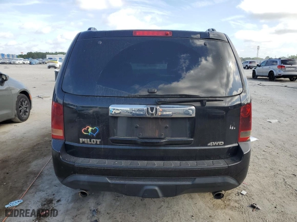 2013 Honda Pilot EX-L with VIN 5FNYF4H74DB019071, listed as a Copart auction lot 52166455 with 0 mi miles and Salvage Title. Bid and sale history available at carsss.com. Image 6.