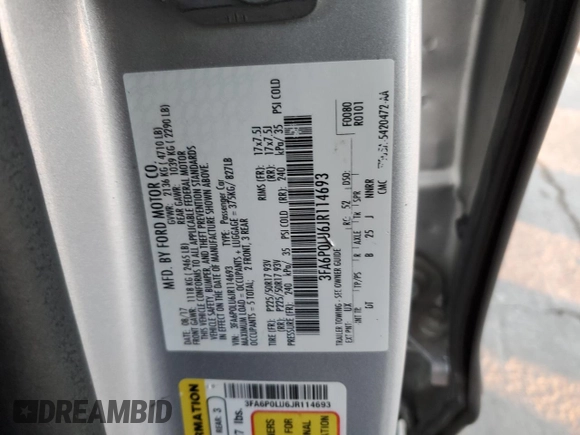 2018 Ford Fusion Hybrid SE with VIN 3FA6P0LU6JR114693, listed as a Copart auction lot 38021423 with 65,591 mi miles. Bid and sale history available at carsss.com. Image 13.