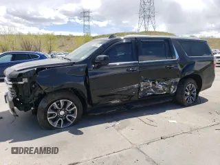 2021 Chevrolet Suburban LT z VIN 1GNSKCKD4MR362443, wystawiony jako Copart lot #55284375 z przebiegiem 153 049 mil mil oraz Szkoda całkowita • Salvage title. Historia ofert i sprzedaży dostępna na DreamBid. Obrazek 1.