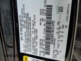 2019 Ford Fusion Titanium with VIN 3FA6P0K97KR254492, listed as a Copart auction lot 54978445 with 99,278 mi miles and Salvage title. Bid and sale history available at DreamBid. Image 12.