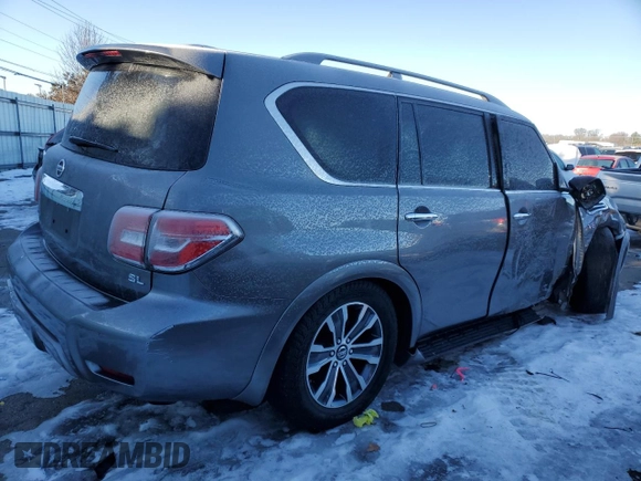2020 Nissan Armada SV with VIN JN8AY2ND0LX017725, listed as a Copart auction lot 42261355 with 105,230 mi miles and Clean Title. Bid and sale history available at carsss.com. Image 3.