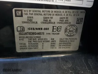 2014 Chevrolet Silverado 1500 High Country with VIN 3GCUKTEC8EG446576, listed as a Copart auction lot 48996295 with 129,317 mi miles and Clean Title. Bid and sale history available at carsss.com. Image 12.