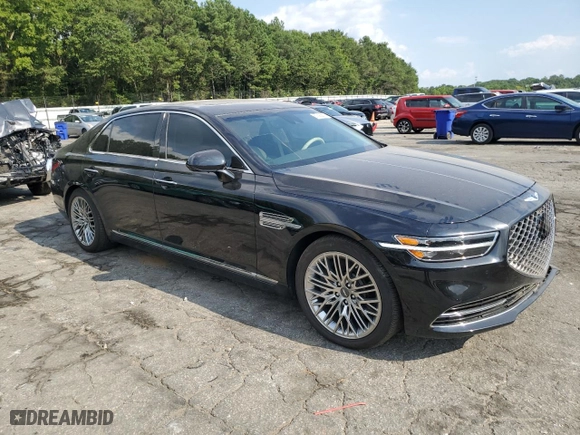 2022 Genesis G90 5.0L Ultimate with VIN KMTF54PHXNU094825, listed as a Copart auction lot 67392564 with 11,303 mi miles and Salvage Title. Bid and sale history available at carsss.com. Image 4.