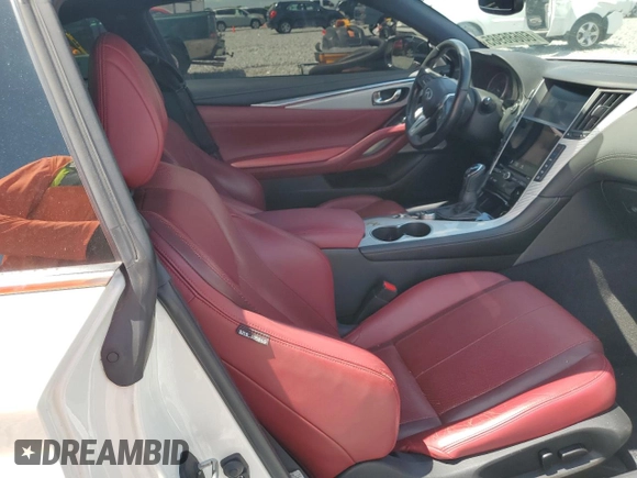 2018 Infiniti Q60 Sport with VIN JN1EV7EK9JM342022, listed as a Copart auction lot 60686985 with 77,498 mi miles and Salvage title. Bid and sale history available at DreamBid. Image 10.