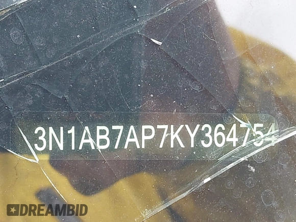 2019 Nissan Sentra S z VIN 3N1AB7AP7KY364754, wystawiony jako IAAI lot #42056332 z przebiegiem 170 068 mil mil oraz . Historia ofert i sprzedaży dostępna na DreamBid. Obrazek 9.