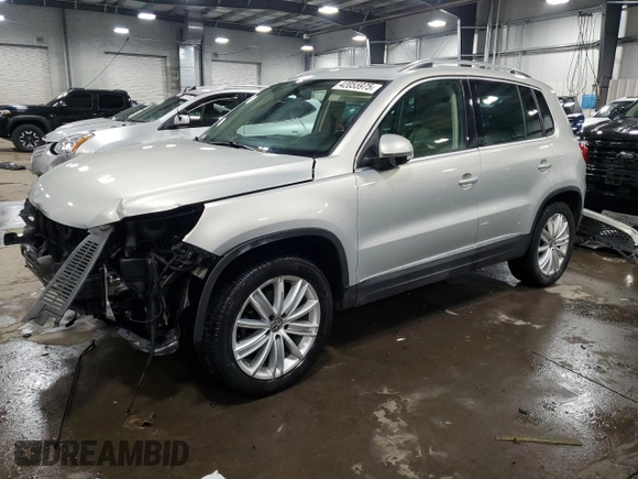 2012 Volkswagen Tiguan S with VIN WVGBV7AX3CW512668, listed as a Copart auction lot 42055975 with 106,148 mi miles and Salvage Title. Bid and sale history available at DreamBid. Image 1.