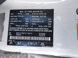 2012 Ford Transit Connect XLT z VIN NM0LS7BN7CT118474, wystawiony jako IAAI lot #41148475 z przebiegiem 139 352 mil mil oraz . Historia ofert i sprzedaży dostępna na DreamBid. Obrazek 9.