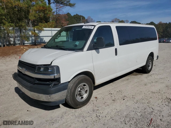 2019 Chevrolet Express Passenger LT with VIN 1GAZGPFG2K1194651, listed as a Copart auction lot 79104414 with 137,683 mi miles and Salvage Title. Bid and sale history available at carsss.com. Image 1.