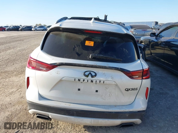 2023 Infiniti QX50 Sport with VIN 3PCAJ5FA0PF111108, listed as a IAAI auction lot 41075048 with 17,502 mi miles and . Bid and sale history available at DreamBid. Image 15.