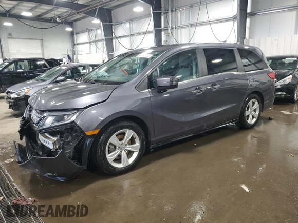 2019 Honda Odyssey EX with VIN 5FNRL6H53KB002850, listed as a Copart auction lot 46446265 with 57,278 mi miles and Salvage Title. Bid and sale history available at carsss.com. Image 1.