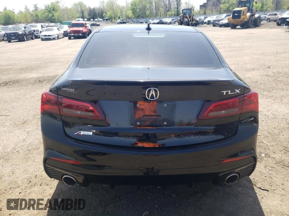 2019 Acura TLX w/A-Spec Pkg with VIN 19UUB1F68KA004325, listed as a Copart auction lot 54811755 with 90,070 mi miles and Salvage Title. Bid and sale history available at DreamBid. Image 6.