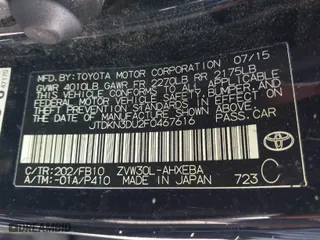 2015 Toyota Prius Four with VIN JTDKN3DU2F0467616, listed as a IAAI auction lot 42057151 with 314,512 mi miles. Bid and sale history available at carsss.com. Image 9.