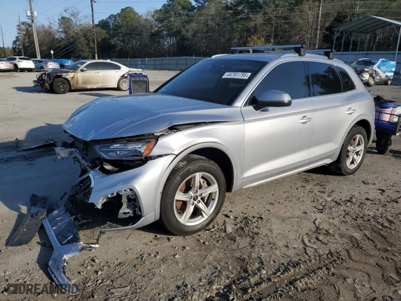 2021 Audi Q5 Premium with VIN WA1AAAFY5M2005042, listed as a Copart auction lot 46650665 with 47,918 mi miles and Salvage Title. Bid and sale history available at carsss.com. Image 1.