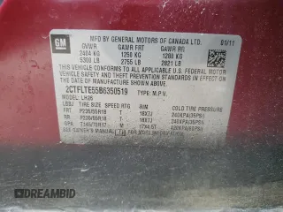 2011 GMC Terrain SLE-2 with VIN 2CTFLTE55B6350519, listed as a Copart auction lot 50501645 with 188,601 mi miles and Salvage Title. Bid and sale history available at carsss.com. Image 13.