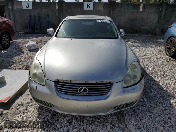 2004 Lexus SC 430 with VIN JTHFN48Y240051291, listed as a Copart auction lot 77631944 with 169,055 mi miles and Salvage Title. Bid and sale history available at DreamBid. Image 5.