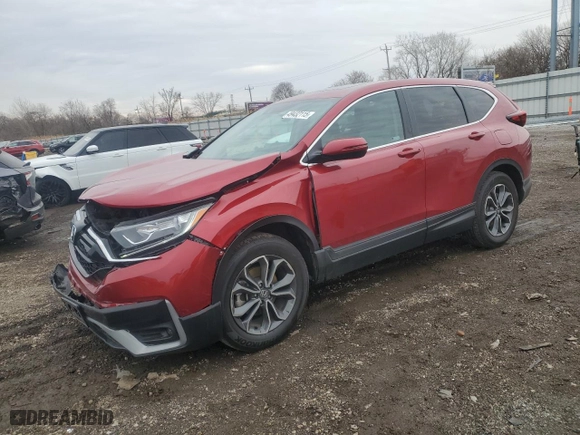 2022 Honda CR-V EX with VIN 2HKRW2H53NH605982, listed as a Copart auction lot 49432115 with 19,588 mi miles and Salvage Title. Bid and sale history available at carsss.com. Image 1.