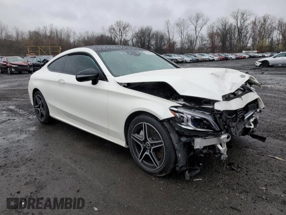 2021 Mercedes-Benz C 300 with VIN W1KWJ8EB6MG051313, listed as a Copart auction lot 52004095 with 57,684 mi miles and Salvage title. Bid and sale history available at DreamBid. Image 4.