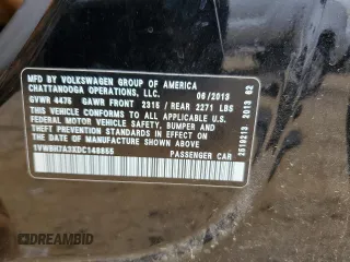 2013 Volkswagen Passat SE z VIN 1VWBH7A3XDC148855, wystawiony jako Copart lot #54300275 z przebiegiem 140 119 mil mil oraz Czysty tytuł • Clean title. Historia ofert i sprzedaży dostępna na DreamBid. Obrazek 12.