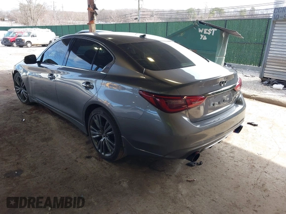 2020 Infiniti Q50 3.0t LUXE with VIN JN1EV7ARXLM254991, listed as a IAAI auction lot 41688390 with 55,873 mi miles. Bid and sale history available at carsss.com. Image 3.