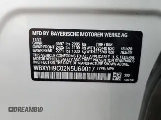 2022 BMW X2 sDrive28i with VIN WBXYH9C02N5U69017, listed as a Copart auction lot 68391504 with 5,201 mi miles and Salvage Title. Bid and sale history available at carsss.com. Image 13.