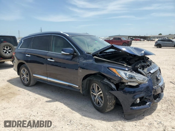 2020 Infiniti QX60 Luxe with VIN 5N1DL0MNXLC511342, listed as a Copart auction lot 56343925 with 81,962 mi miles and Salvage title. Bid and sale history available at DreamBid. Image 4.
