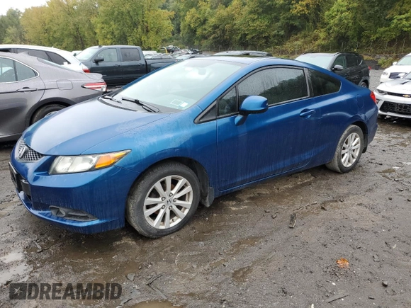 2012 Honda Civic Cpe EX-L with VIN 2HGFG3B90CH528514, listed as a Copart auction lot 71647564 with 189,980 mi miles and Salvage Title. Bid and sale history available at carsss.com. Image 1.