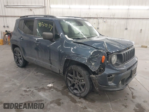 2021 Jeep Renegade Latitude with VIN ZACNJDB15MPM73647, listed as a IAAI auction lot 41334134 with 60,033 mi miles and . Bid and sale history available at DreamBid. Image 1.