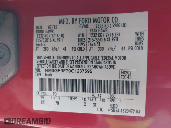 2016 Ford Transit Connect XLT с VIN NM0GE9F79G1237595, выставлен на аукционе IAAI как лот 41718482 с пробегом Не указан миль и . История ставок и продаж доступна на DreamBid. Изображение 9.
