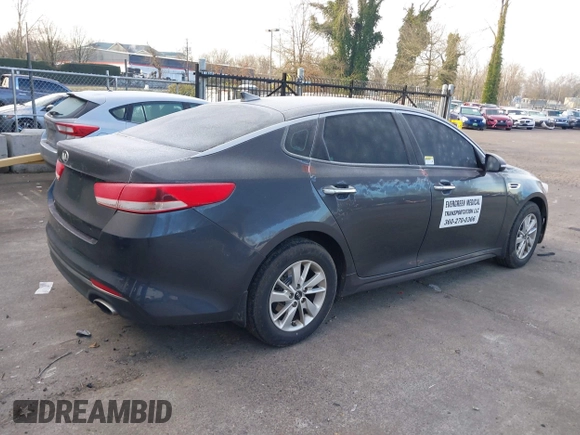 2017 Kia Optima LX with VIN 5XXGT4L32HG156845, listed as a IAAI auction lot 41402224 with 126,529 mi miles. Bid and sale history available at carsss.com. Image 4.