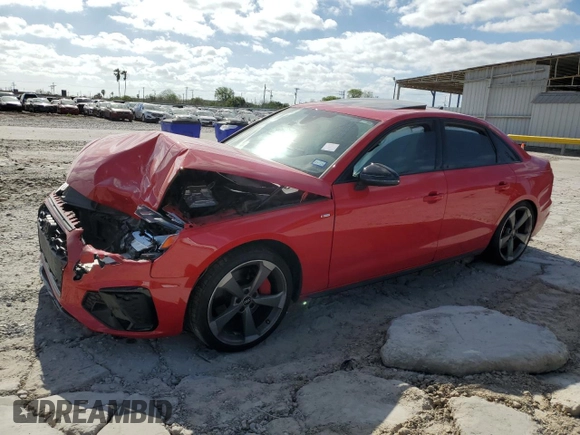 2022 Audi A4 S line Premium Plus z VIN WAUEAAF46NN004435, wystawiony jako Copart lot #52925865 z przebiegiem 14 990 mil mil oraz Szkoda całkowita • Salvage title. Historia ofert i sprzedaży dostępna na DreamBid. Obrazek 1.