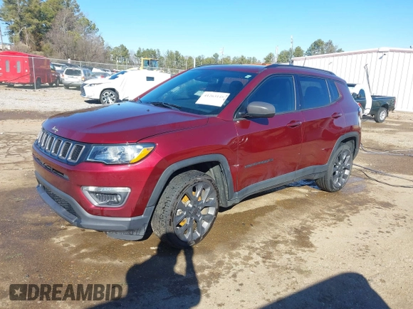 2021 Jeep Compass 80th Anniversary with VIN 3C4NJCEB1MT549133, listed as a IAAI auction lot 41263148 with 88,280 mi miles and . Bid and sale history available at carsss.com. Image 18.