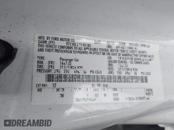 2017 Ford Focus SE with VIN 1FADP3F20HL235067, listed as a IAAI auction lot 41580300 with 79,009 mi miles and . Bid and sale history available at DreamBid. Image 9.