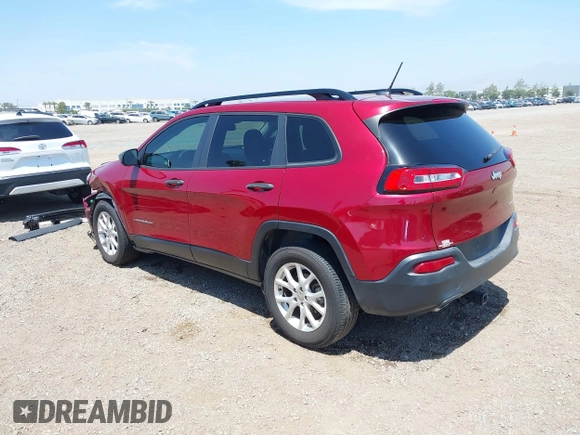 2016 Jeep Cherokee Sport with VIN 1C4PJLAB8GW216912, listed as a IAAI auction lot 42336479 with 104,396 mi miles and . Bid and sale history available at DreamBid. Image 3.