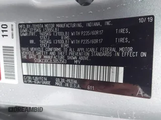 2020 Toyota Sienna LE Auto Access Seat z VIN 5TDKZ3DC2LS053563, wystawiony jako IAAI lot #41592409 z przebiegiem 55 128 mil mil oraz . Historia ofert i sprzedaży dostępna na DreamBid. Obrazek 9.