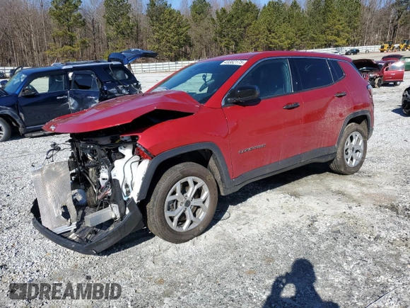 2025 Jeep Compass Sport with VIN 3C4NJDAN9ST520806, listed as a Copart auction lot 43382175 with Not provided miles and Salvage title. Bid and sale history available at DreamBid. Image 1.