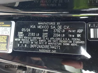 2024 Kia Forte LXS z VIN 3KPF24ADXRE744271, wystawiony jako IAAI lot #41793946 z przebiegiem 11 923 mil mil oraz . Historia ofert i sprzedaży dostępna na DreamBid. Obrazek 9.