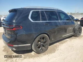 2024 BMW X7 xDrive40i with VIN 5UX23EM09R9T85217, listed as a Copart auction lot 47038835 with 0 mi miles and Salvage Title. Bid and sale history available at carsss.com. Image 3.