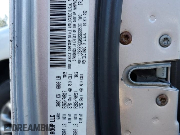 2013 Ram 1500 SLT z VIN 1C6RR7GG0DS668536, wystawiony jako Copart lot #81799564 z przebiegiem 200 594 mil mil oraz Szkoda całkowita • Salvage title. Historia ofert i sprzedaży dostępna na DreamBid. Obrazek 12.