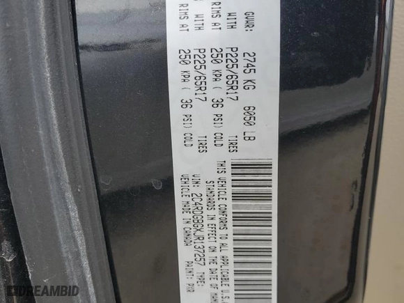 2018 Dodge Grand Caravan SE with VIN 2C4RDGBGXJR137257, listed as a Copart auction lot 44750595 with 128,236 mi miles and Salvage Title. Bid and sale history available at carsss.com. Image 16.