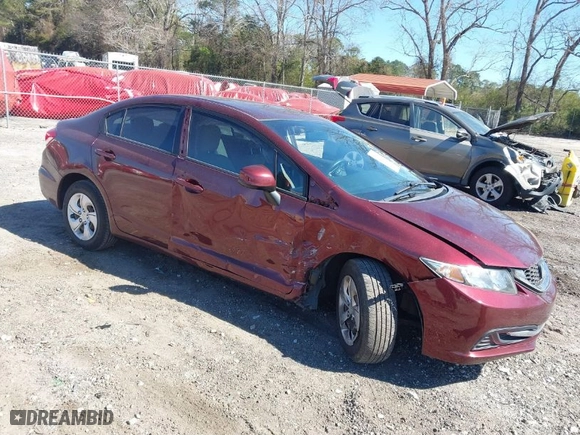 2013 Honda Civic Sdn LX with VIN 19XFB2F57DE096791, listed as a IAAI auction lot 41863226 with 78,173 mi miles. Bid and sale history available at carsss.com. Image 1.