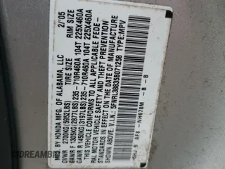 2005 Honda Odyssey Touring z VIN 5FNRL38835B071258, wystawiony jako Copart lot #57878295 z przebiegiem 143 474 mil mil oraz Szkoda całkowita • Salvage title. Historia ofert i sprzedaży dostępna na DreamBid. Obrazek 13.