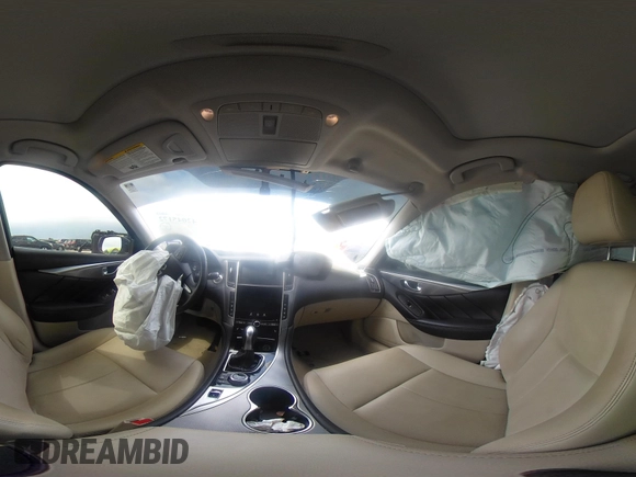 2015 Infiniti Q50 Premium with VIN JN1BV7AR6FM420057, listed as a IAAI auction lot 42045172 with 119,443 mi miles. Bid and sale history available at carsss.com. Image 17.