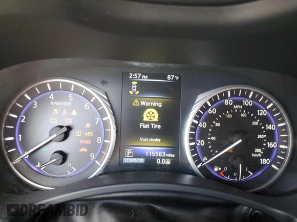 2017 Infiniti Q50 Signature Edition with VIN JN1EV7AP8HM731102, listed as a Copart auction lot 48994975 with 115,583 mi miles and Salvage Title. Bid and sale history available at DreamBid. Image 9.