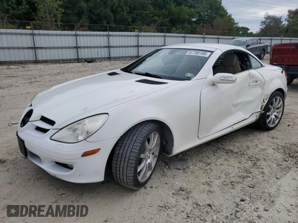 2005 Mercedes-Benz SLK 230/320 with VIN WDBWK56F75F054914, listed as a Copart auction lot 57760195 with 113,151 mi miles and Salvage title. Bid and sale history available at DreamBid. Image 1.