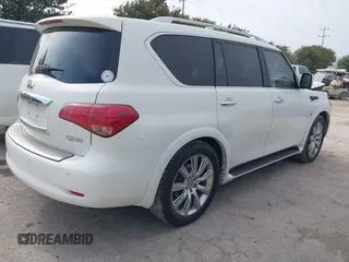 2014 Infiniti QX80 with VIN JN8AZ2NF1E9552567, listed as a IAAI auction lot 40608266 with 94,809 mi miles. Bid and sale history available at carsss.com. Image 4.