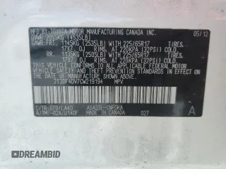 2012 Toyota RAV4 Limited с VIN 2T3DF4DV7CW219194, выставлен на аукционе Copart как лот 64511545 с пробегом 198 027 миль миль и Чистый • Clean title. История ставок и продаж доступна на DreamBid. Изображение 12.