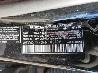 2015 Mercedes-Benz CLA 250 with VIN WDDSJ4EB2FN183426, listed as a Copart auction lot 81934973 with 128,027 mi miles and . Bid and sale history available at DreamBid. Image 12.