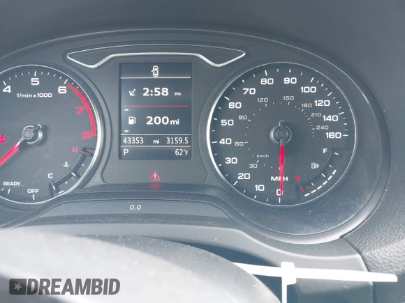 2016 Audi A3 2.0T Premium Plus with VIN WAU38LFF1G1117087, listed as a IAAI auction lot 39132207 with 43,353 mi miles. Bid and sale history available at carsss.com. Image 7.