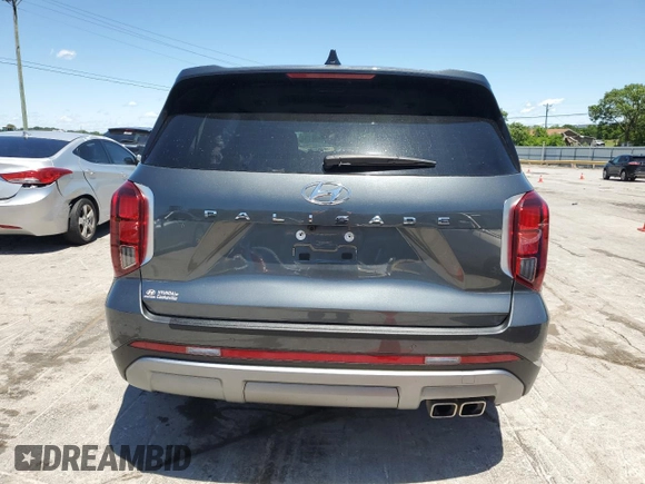 2023 Hyundai Palisade Limited z VIN KM8R54GE9PU624654, wystawiony jako Copart lot #57507355 z przebiegiem 14 600 mil mil oraz Szkoda całkowita • Salvage title. Historia ofert i sprzedaży dostępna na DreamBid. Obrazek 6.